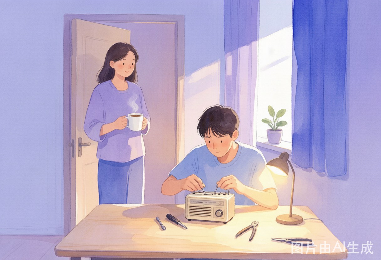 温暖的家庭场景插画