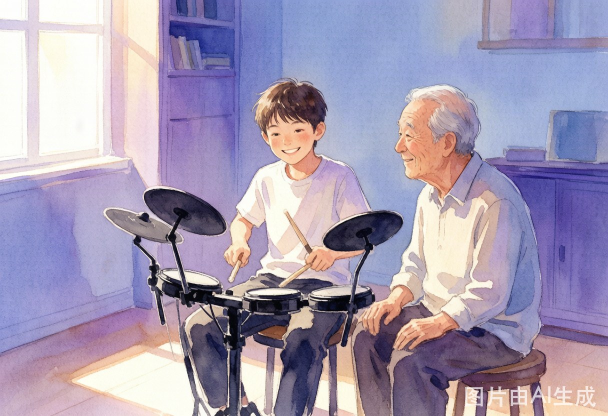 温暖的家庭场景插画