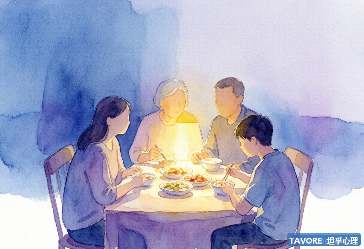 温暖的家庭场景插画