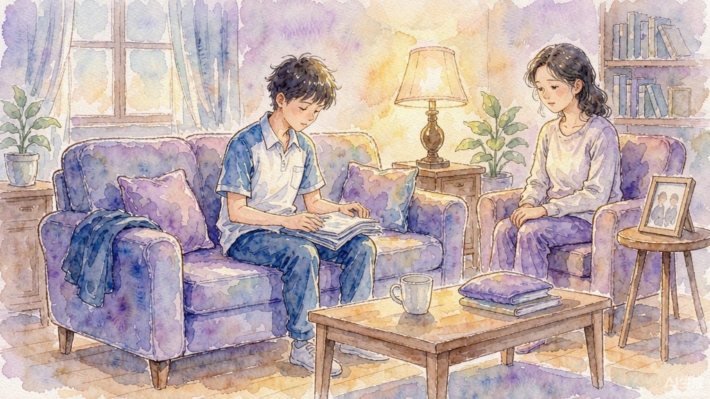 温暖的家庭场景插画