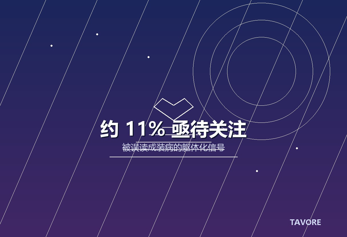 深蓝紫渐变背景上，一个孩子的单剪影与一组由浅至深、从胸口流向四肢的白色波纹线，象征情绪无法言说时，身体替它发出的信号